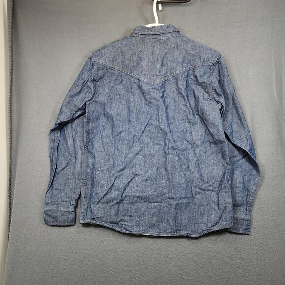 Cody James FR Mens Shirt Medium Blue Denim Western Long Sleeve Button Up Rodeo - Picture 16 of 16